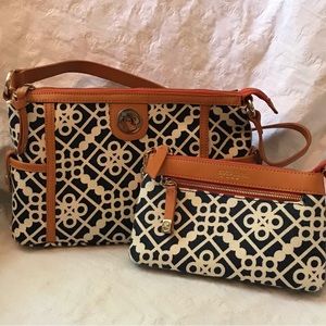 Spartina 449 Purse and Wristlet in Blue and White